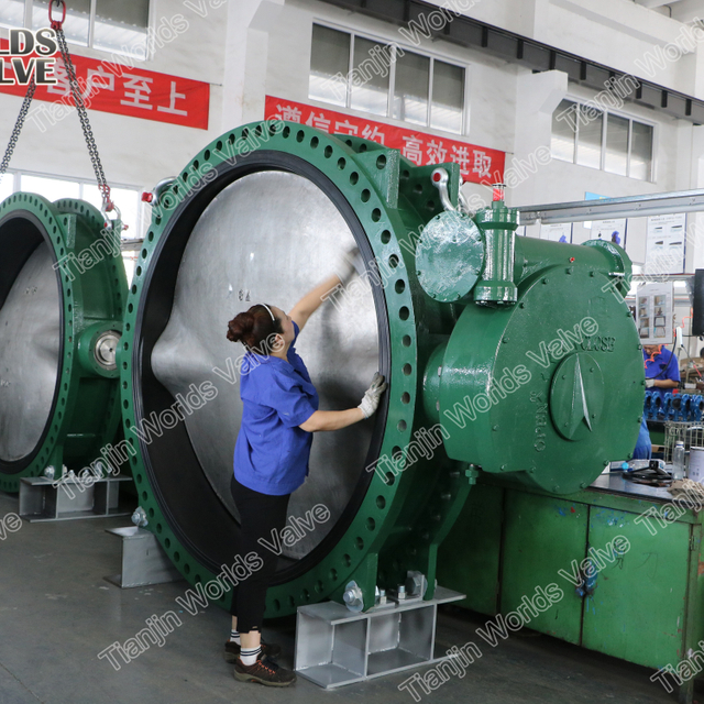 DN1950 78인치 더블 플랜지 버터플라이 밸브 AWWA C504 ClassD ClassE