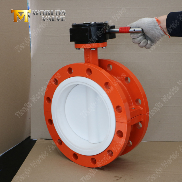 PTFE 라이닝 플랜지 버터플라이 밸브 | 우수한 마모 방지 솔루션