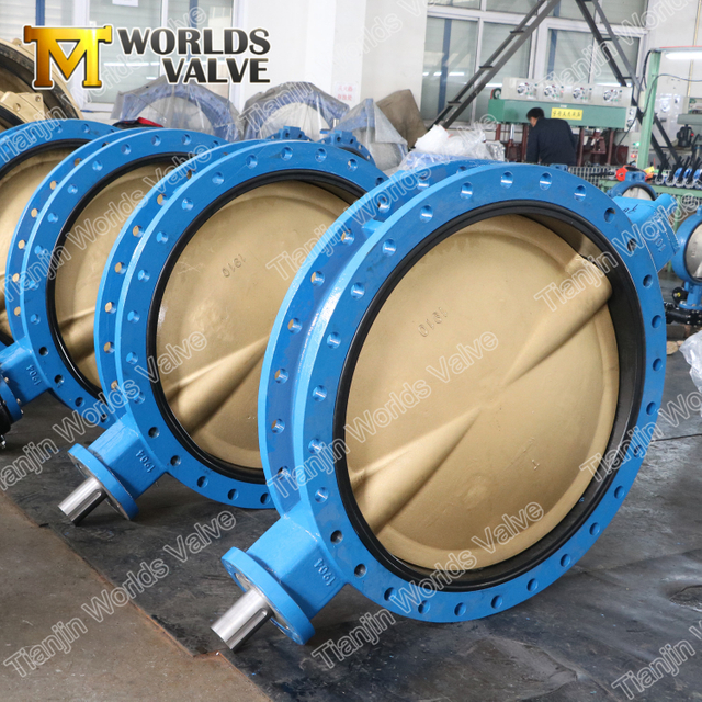 B148 알루미늄 브론즈 디스크 이중 플랜지 U 타입이있는 나비 밸브