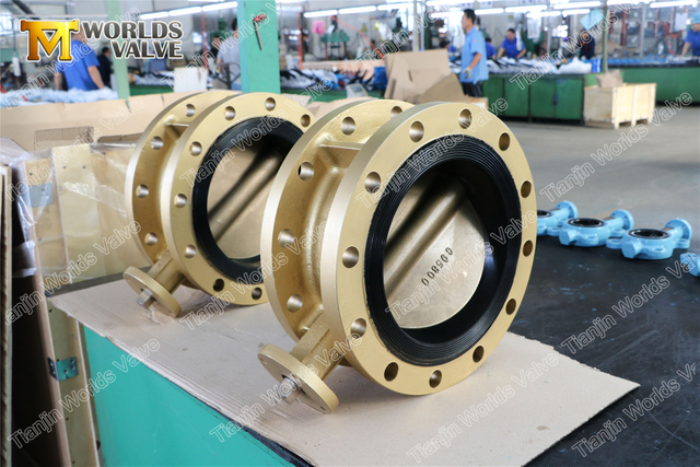 알루미늄 청동 C954 C955 C958 해수용 이중 플랜지 버터플라이 밸브