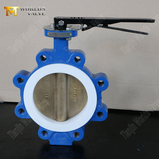 나비 밸브 제조업체 -PTFE가 찢어진 멍청이 및 탭 버터 플라이 밸브