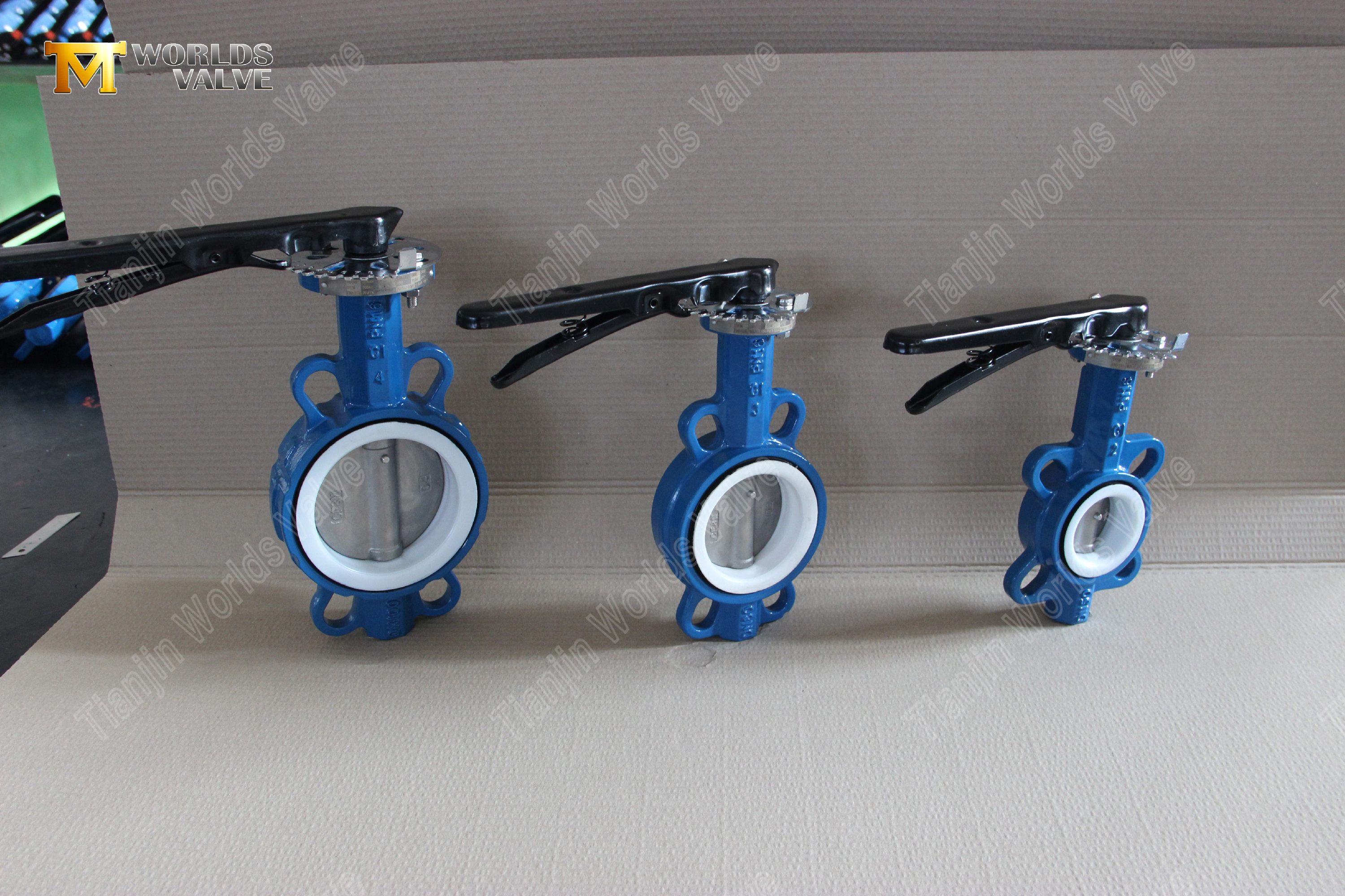 CF8M-디스크-&-PTFE-시트-웨이퍼-버터플라이-밸브-핸드-레버-작동-8