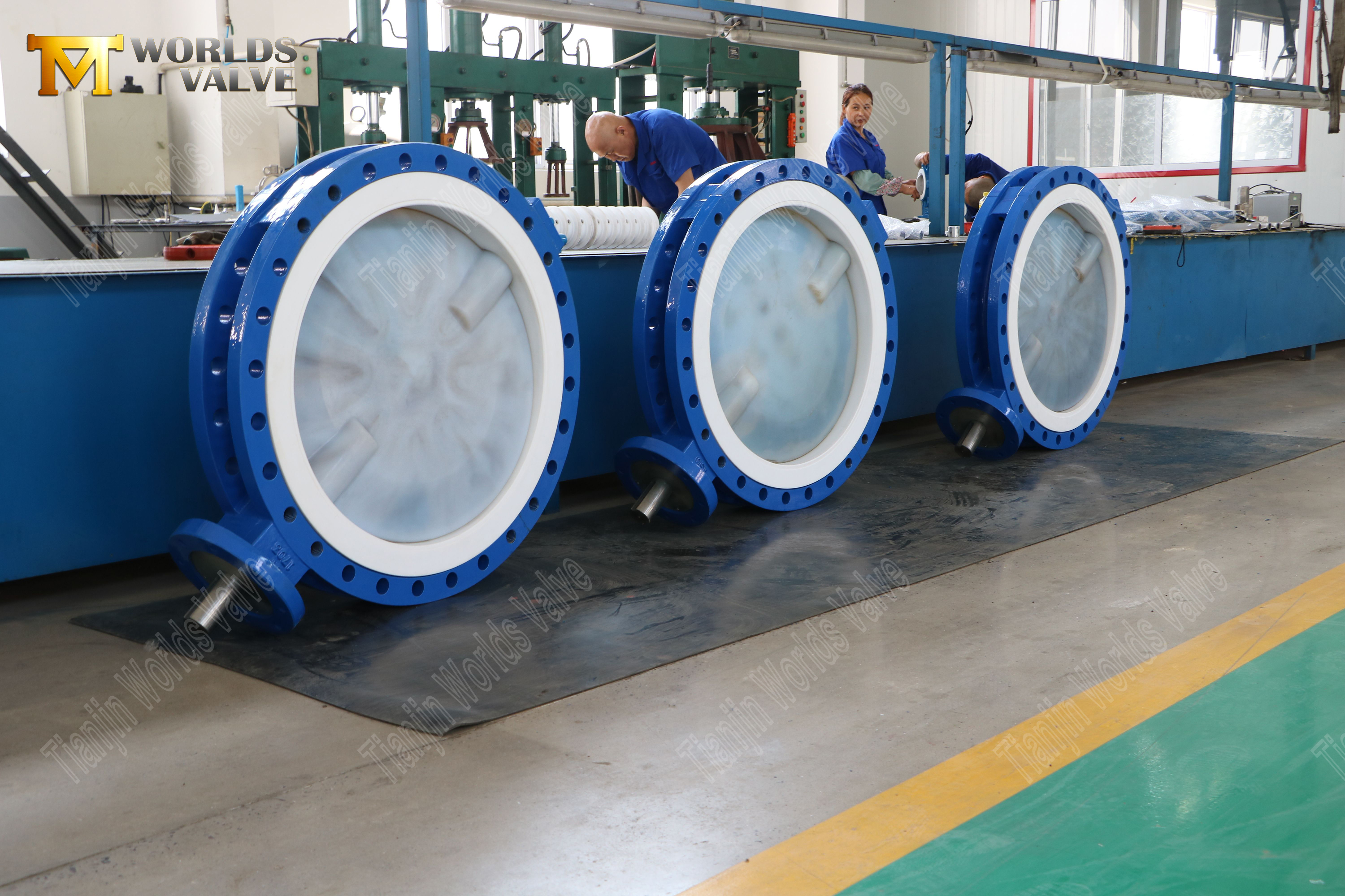 화학 서비스용 PFA 버터플라이 밸브 150LB, PTFE 시트, 기어 작동식 (7)