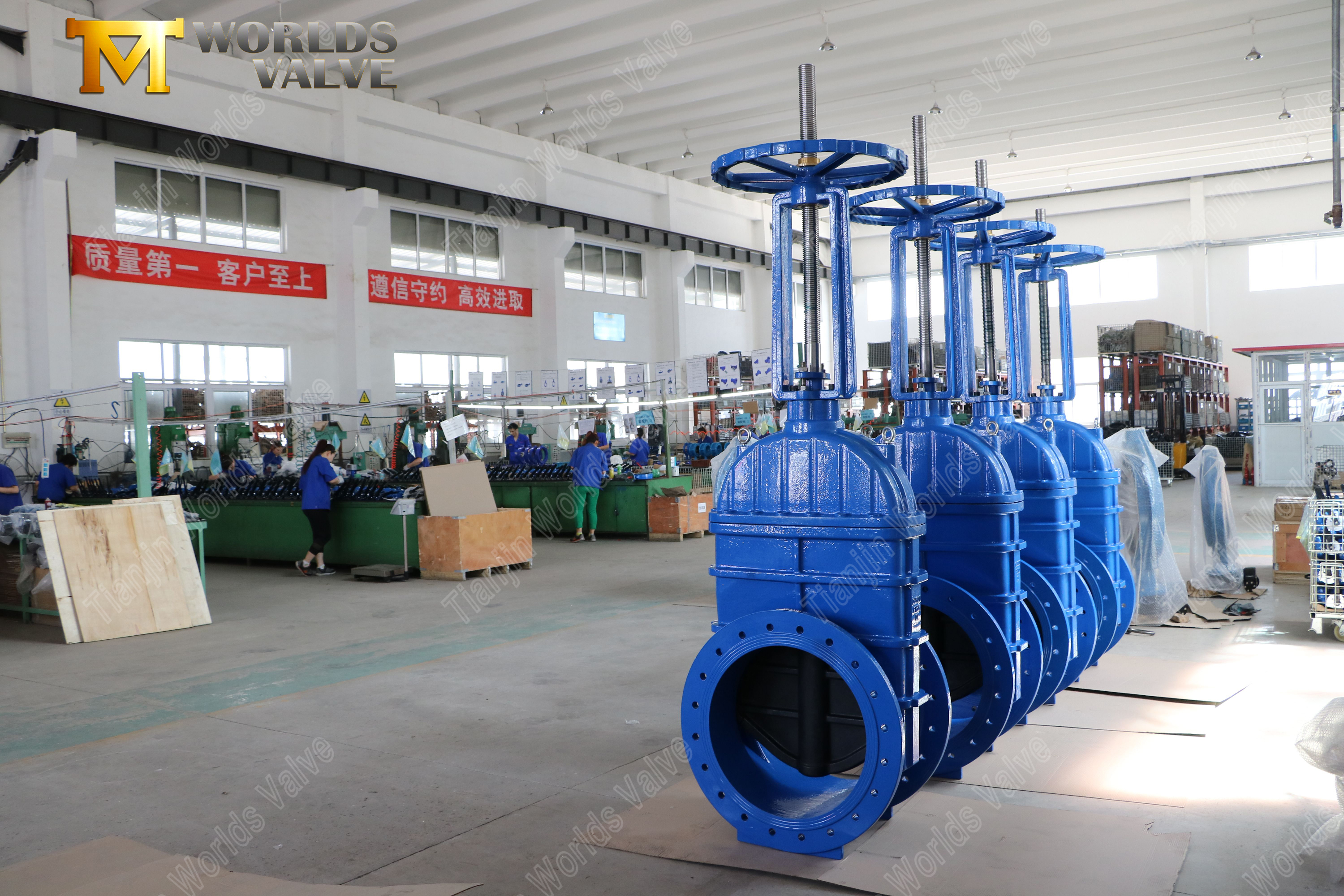 EPDM 시트 및 기어박스 작동 장치가 있는 플랜지형 라이징 스템 게이트 밸브 (7)