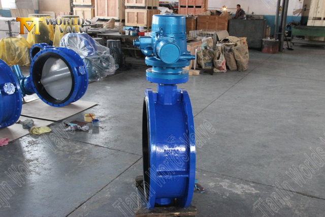 전동 나비 밸브 - 전기 액추에이터가있는 이중 플랜지 나비 밸브