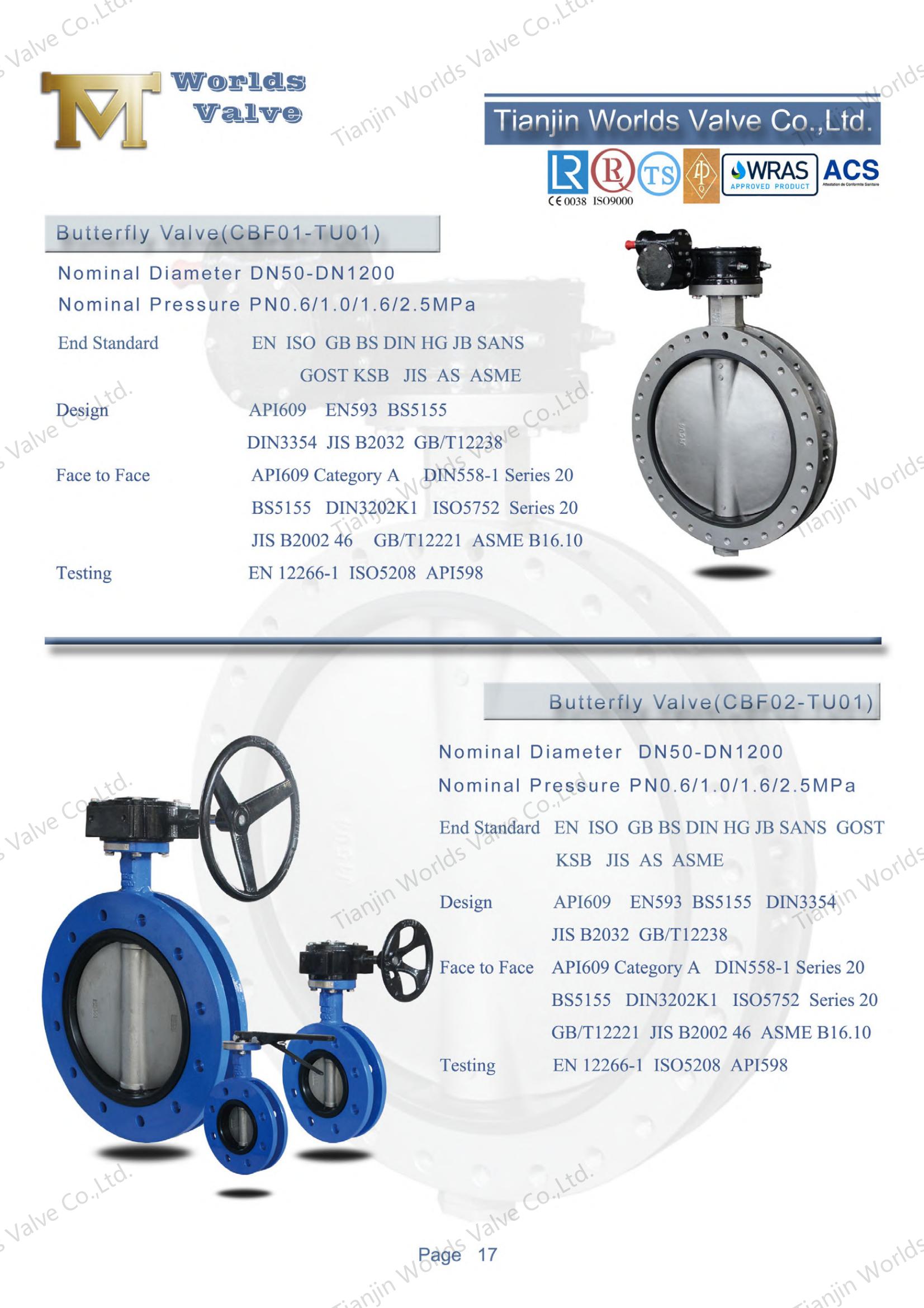 기어 작동 U 자형 나비 밸브 (1)