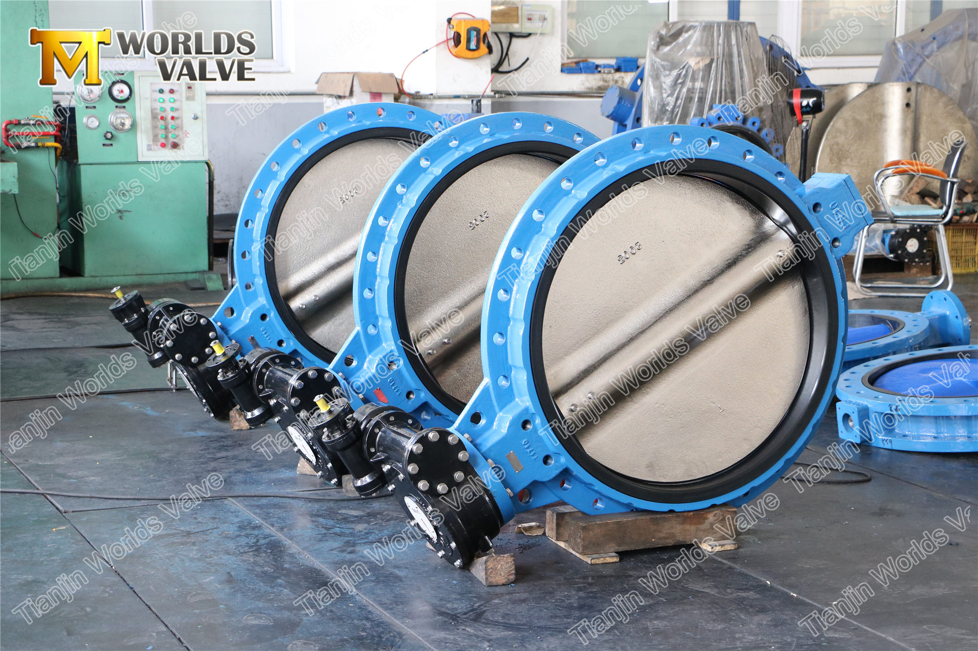 2 개의 단일 플랜지 유형 동심 나비 밸브