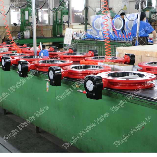 동심 선 가황 결합 된 좌석 나비 밸브 FBE 더블 플랜지 U 섹션