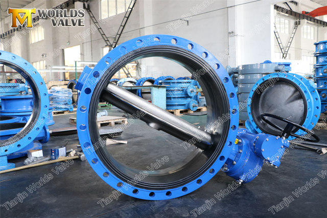 변속기 통신수를 가진 큰 크기 물 두 배 플랜지가 붙은 나비 벨브