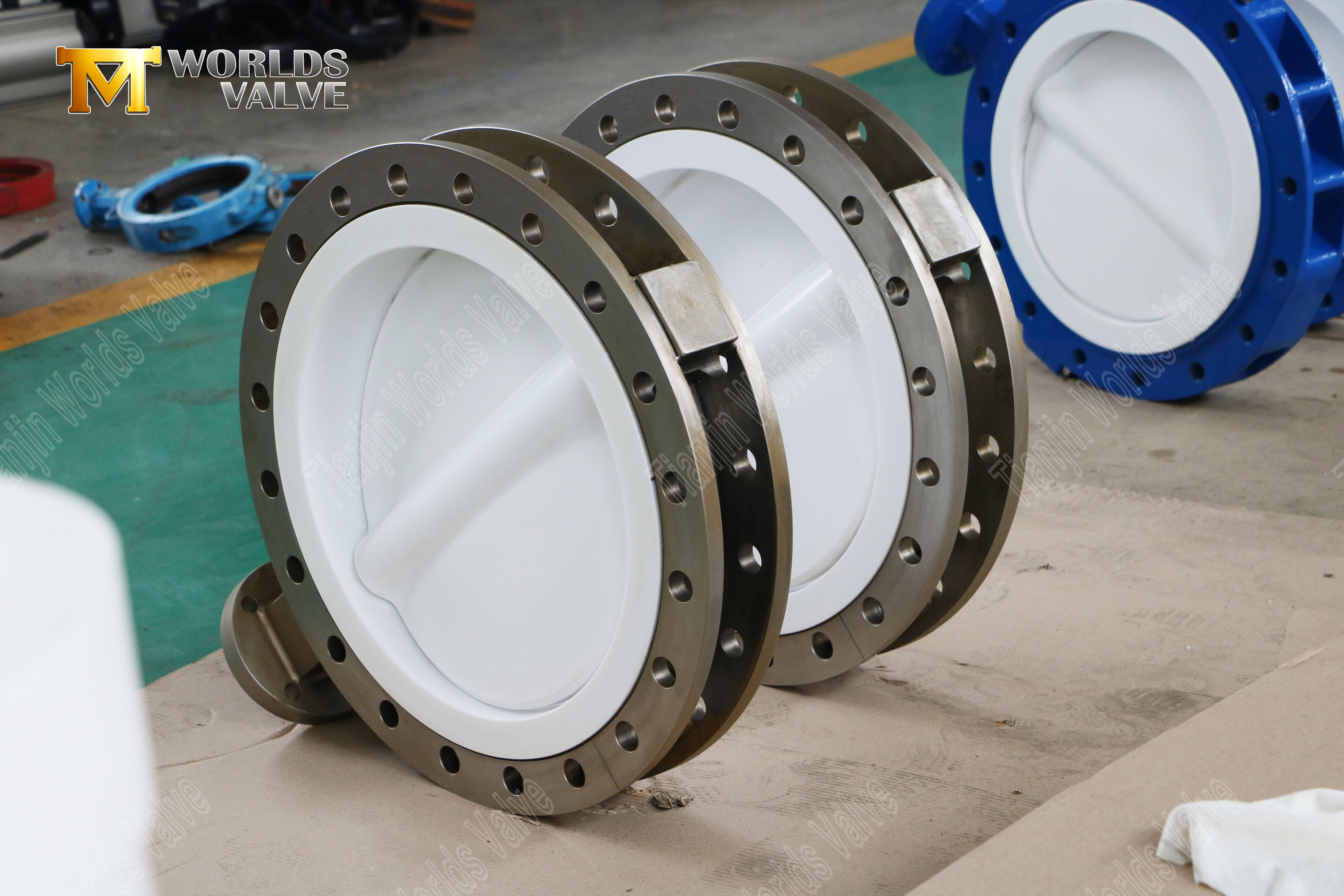 CF8M 분할 바디 나비 밸브 PTFE 디스크 및 시트 3 (2)