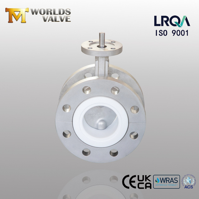 PTFE 시트 및 스테인리스 스틸 디스크 플랜지 나비 밸브