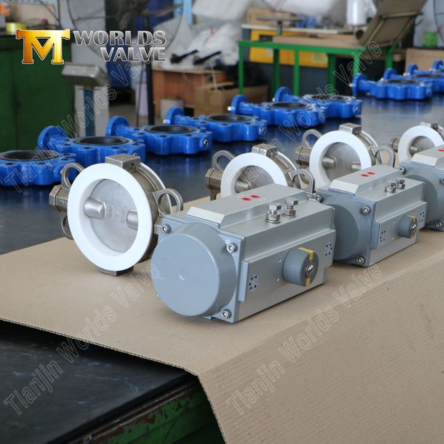 공압 작동으로 분할 바디 Ptfe Lined SS 나비 밸브 | 우수한 부식 저항 및 유지 보수 효율성