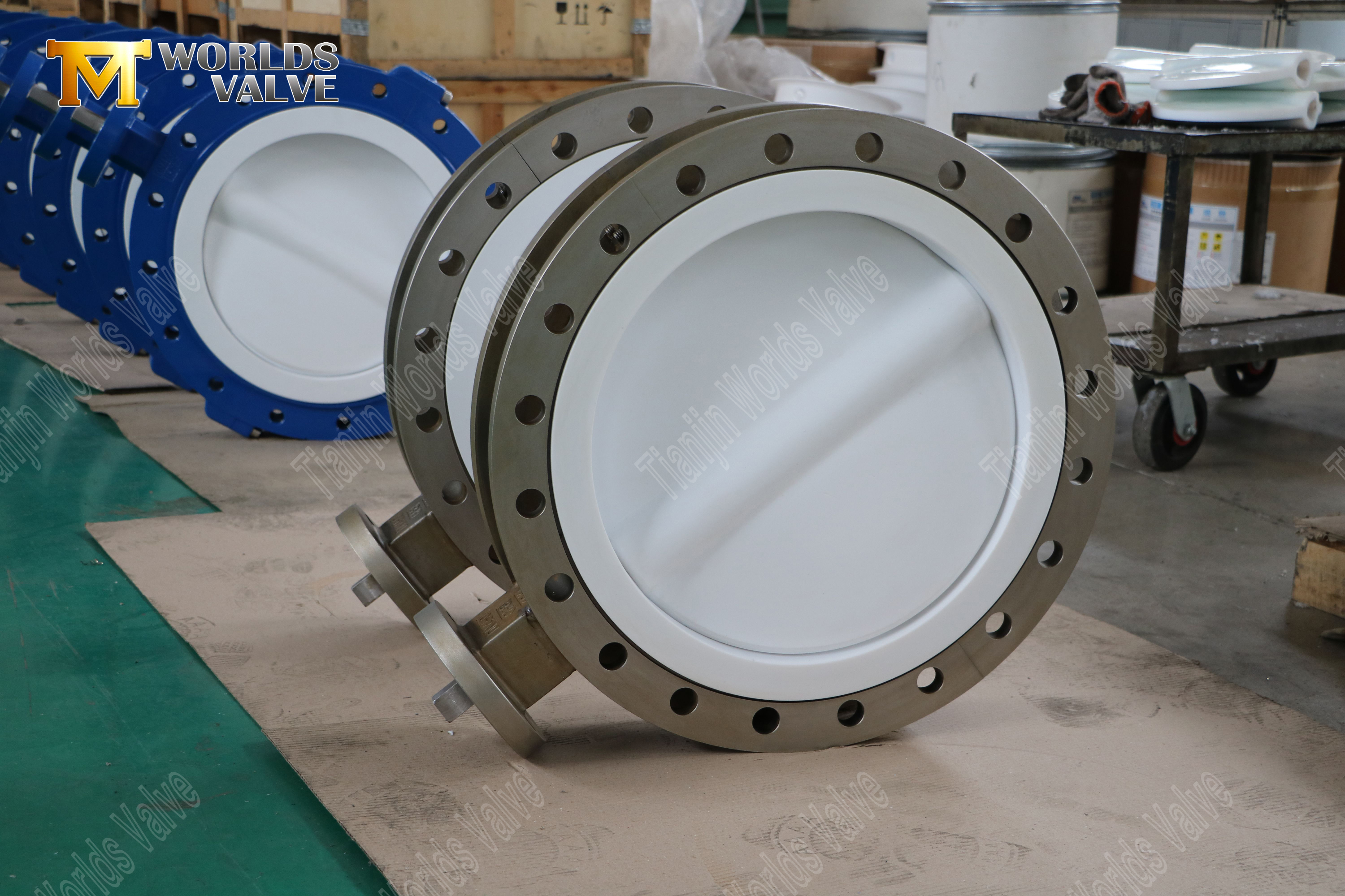 CF8M 분할 바디 나비 밸브 PTFE 디스크 및 시트 3 (1)