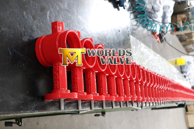 고무 코팅 디스크가 있는 홈이 있는 웨이퍼 버터플라이 밸브