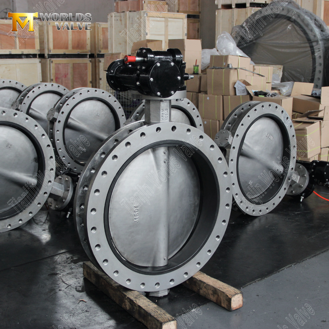 기어 작동 U 자형 나비 밸브