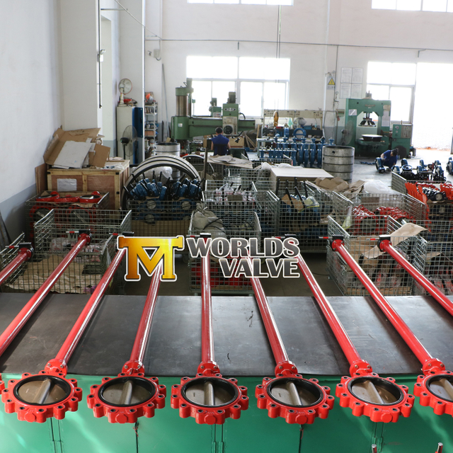 고무 라이너가 장착 된 긴 줄기 루즈 및 탭 타입 버터 플라이 밸브