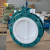 DN600 2피스 플랜지형 PTFE 버터플라이 밸브(WCB 본체 및 기어 작동식)