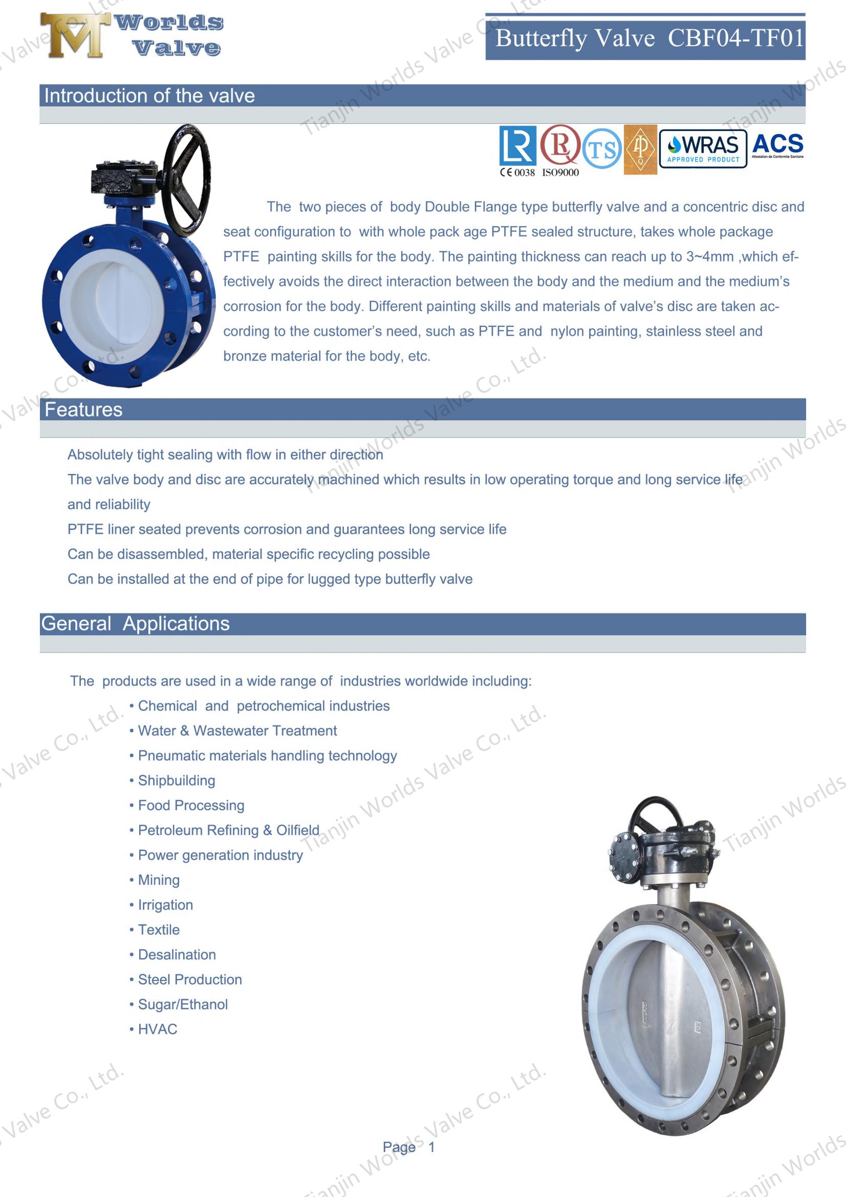 PTFE 시트 및 스테인리스 스틸 디스크 플랜지 나비 밸브 (8)