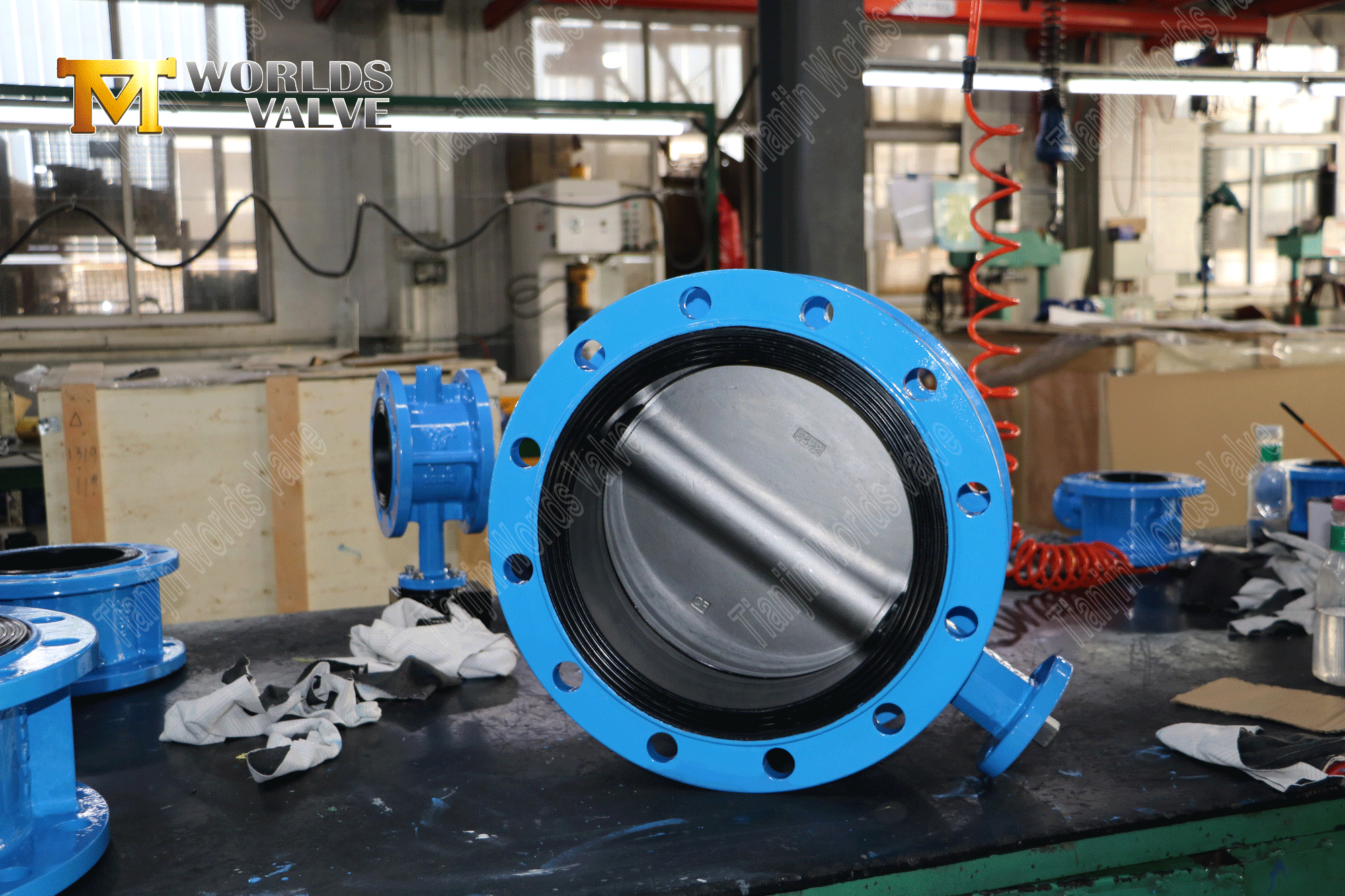 이중 플랜지 나비 밸브