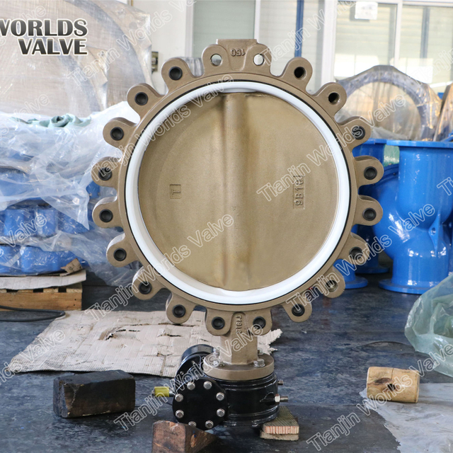 PTFE 시트 C954 C958 C955 알루미늄 청동 몸체 및 디스크 동심 버터 플라이 밸브