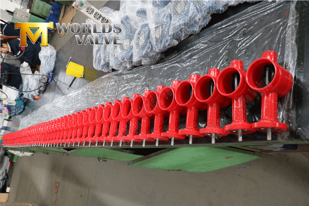 화재 방지를위한 그루브 엔드 나비 밸브 (2)